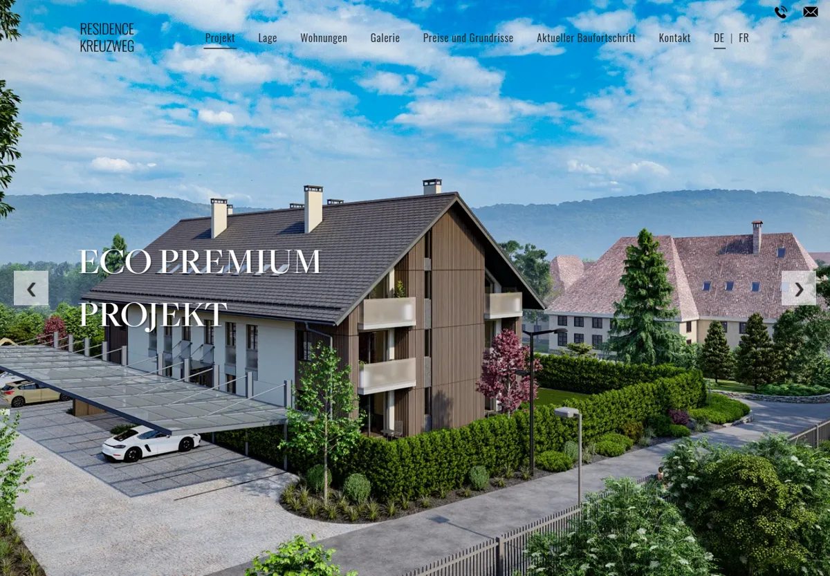 Residence Kreuzweg — премиальный сайт недвижимости в Швейцарии